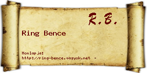 Ring Bence névjegykártya